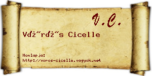 Vörös Cicelle névjegykártya
